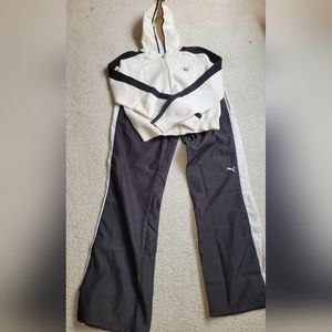 Large Cream and Black PUMA Hooded Sweatsuit